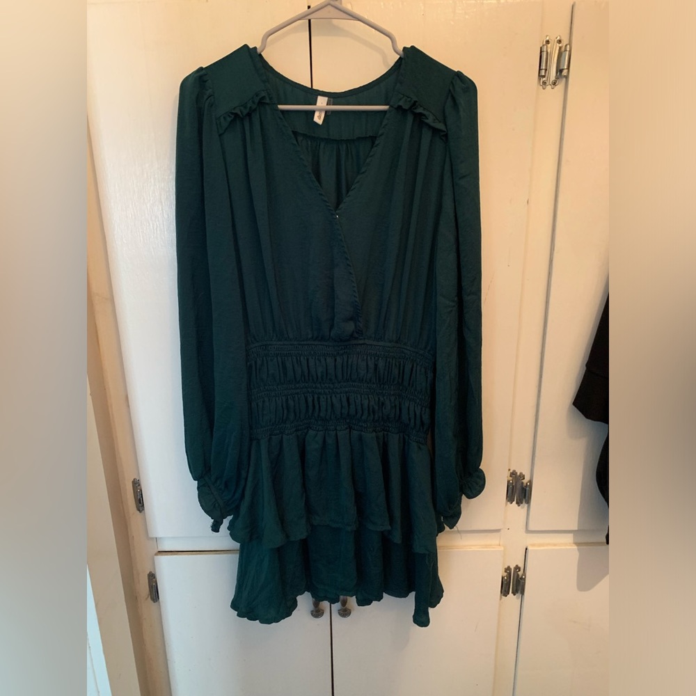 Glam Teal Mini Dress